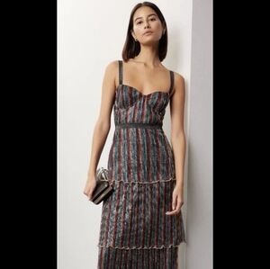 SAYLOR Diana Multicolor Striped Midi Dress with Bustier